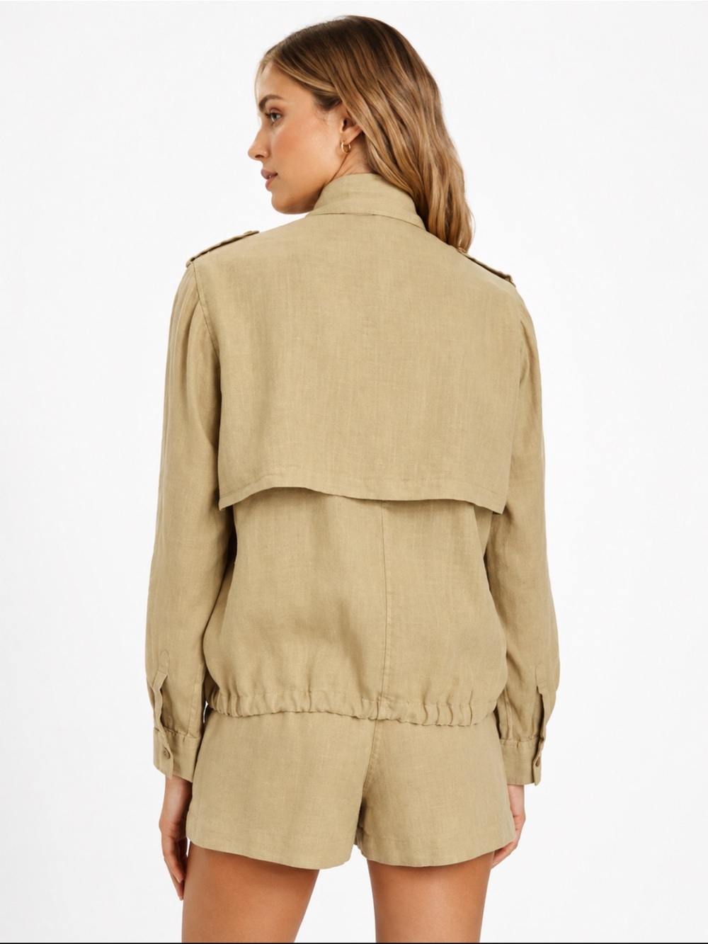NWT! Rails Collins Linen Blend Military
Utility Jacket In Toffee Small - Picture 4 of 10